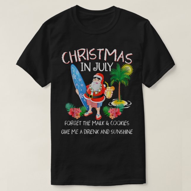 Camiseta Natal Em Julho Papais noeis Do Partido Da Piscina  (Frente do Design)