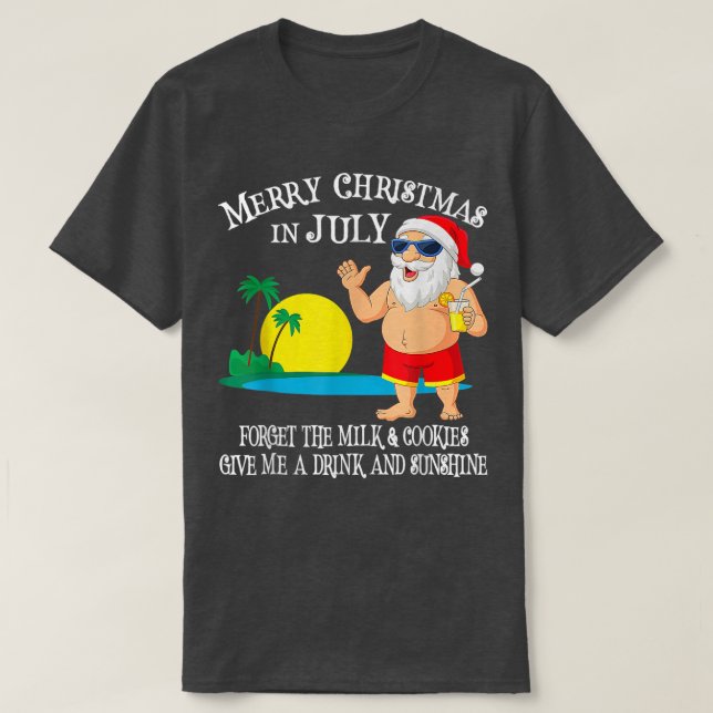 Camiseta Natal Em Julho Papais noeis Do Partido Da Piscina  (Frente do Design)