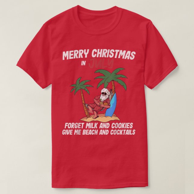 Camiseta Natal Em Julho Papais noeis Do Partido Da Praia Ho (Frente do Design)