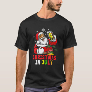Camiseta Natal Em Julho Papais noeis Engraçados Bebem Cerve
