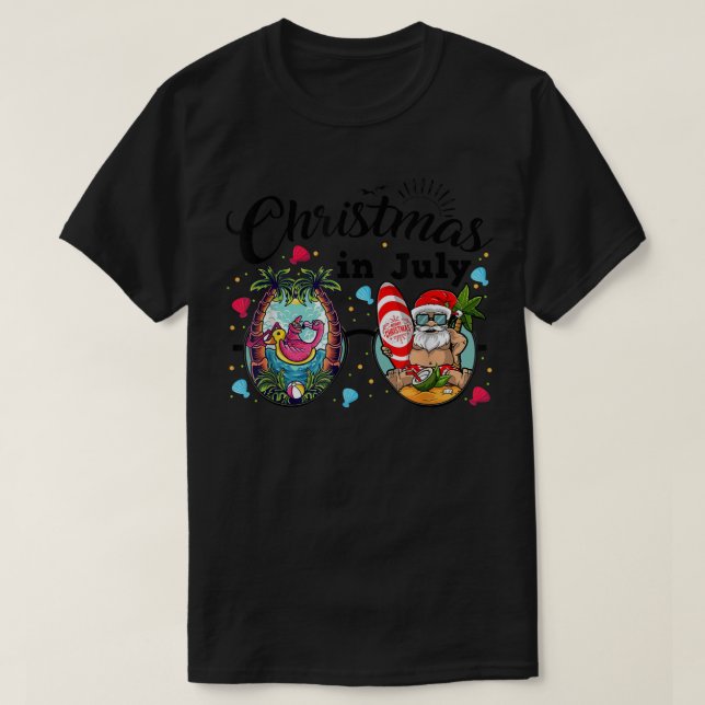 Camiseta Natal Em Julho Papais noeis Engraçados Feira De Pr (Frente do Design)
