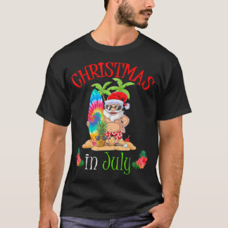 Camiseta Natal Em Julho Papais noeis Engraçados Surfando Ve