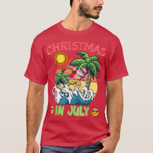 Camiseta Natal Em Julho Papais noeis Engraçados Surfing Sum