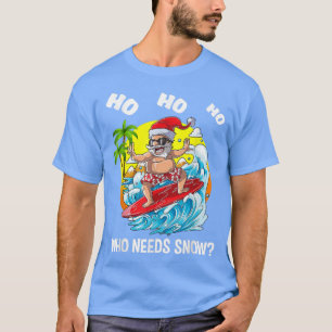 Camiseta Natal Em Julho Papais noeis Engraçados Surfing Sum
