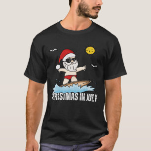 Camiseta Natal Em Julho Papais noeis Engraçados Surfing Sum