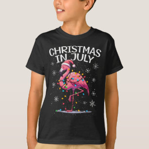 Camiseta Natal Em Julho Papais noeis Flamingo Mulheres De V
