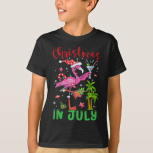Camiseta Natal Em Julho Papais noeis Flamingo Mulheres De V