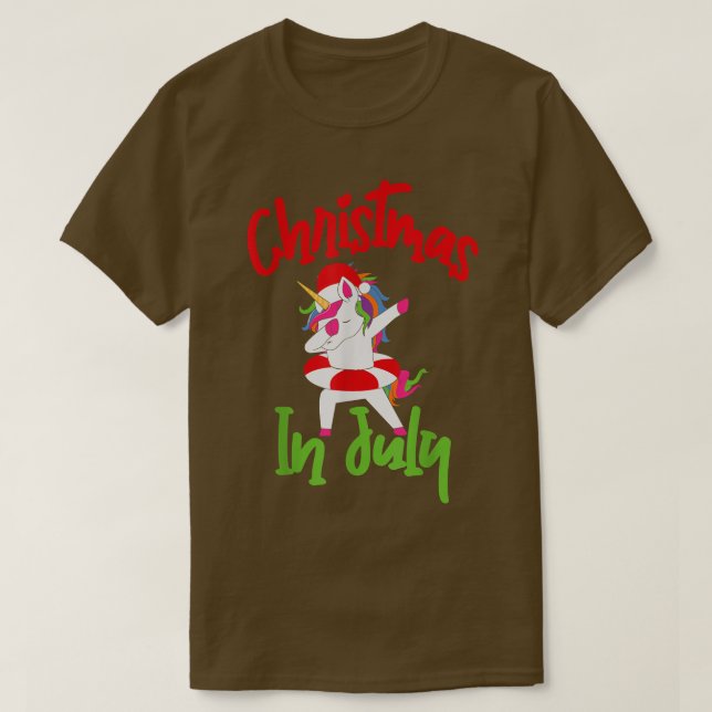 Camiseta Natal em julho Papais noeis Havaianos Dabbing Unic (Frente do Design)