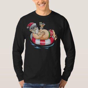 Camiseta Natal Em Julho Papais noeis Havaianos No Verão Flo