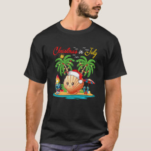 Camiseta Natal Em Julho Papais noeis Havaianos Scallop Figu
