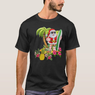 Camiseta Natal em julho Papais noeis Havaianos surfando em