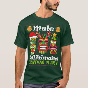 Camiseta Natal Em Julho Papais noeis Havaianos Tiki Mele Ka