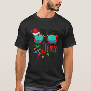 Camiseta Natal Em Julho Papais noeis Hawaii Sunglass Flamin