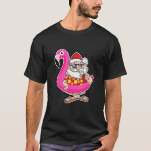Camiseta Natal Em Julho Papais noeis Hawaii Sunglass Flamin