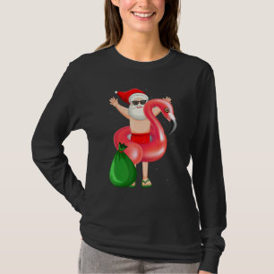 Camiseta Natal Em Julho Papais noeis Hawaii Sunglass Flamin
