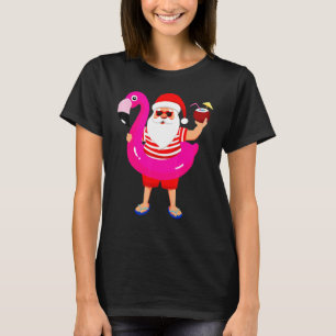 Camiseta Natal Em Julho Papais noeis Hawaii Sunglass Flamin