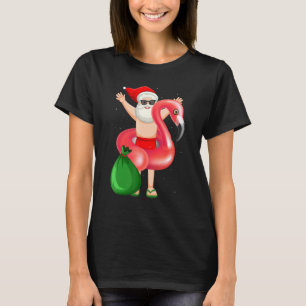 Camiseta Natal Em Julho Papais noeis Hawaii Sunglass Flamin