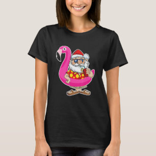 Camiseta Natal Em Julho Papais noeis Hawaii Sunglass Flamin