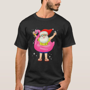 Camiseta Natal Em Julho Papais noeis Hawaii Sunglass Flamin