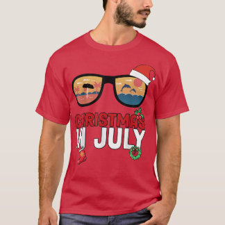 Camiseta Natal Em Julho Papais noeis Hawaii Sunglass Summer