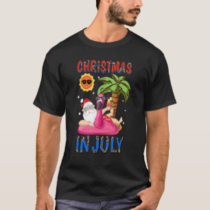Camiseta Natal Em Julho Papais noeis Infláveis Flamingo Xma