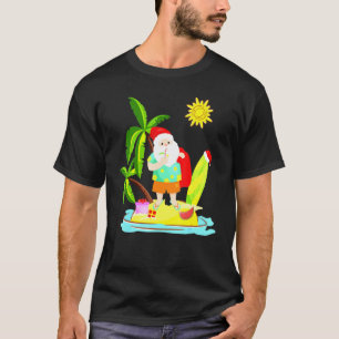Camiseta Natal Em Julho Papais noeis No Havaí Surfing Summ