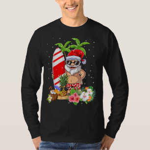 Camiseta Natal Em Julho Papais noeis No Havaí Surfing Summe