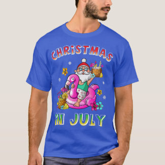 Camiseta Natal em julho Papais noeis Óculos Sunitas Havaian
