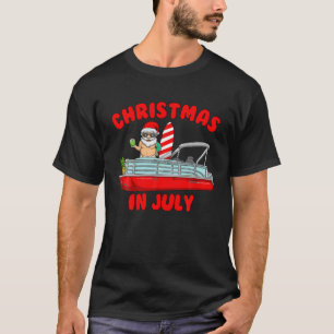 Camiseta Natal Em Julho Papais noeis Pontoon Boat Christmas