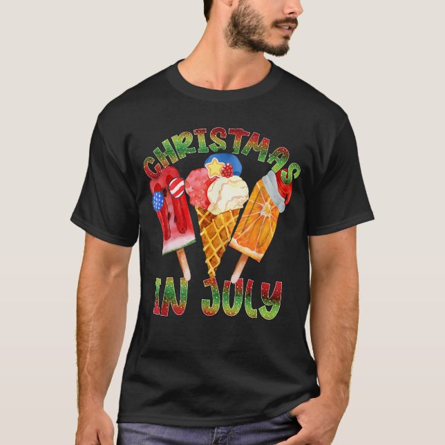 Camiseta Natal Em Julho Papais noeis Praia Verão Com Gnomos (Frente)