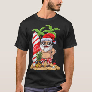 Camiseta Natal em julho Papais noeis Surfs Hawaiai Summer S