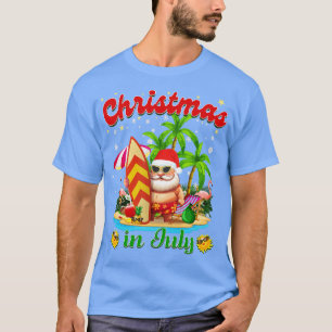 Camiseta Natal Em Julho Papais noeis Verão Fatura De Praia