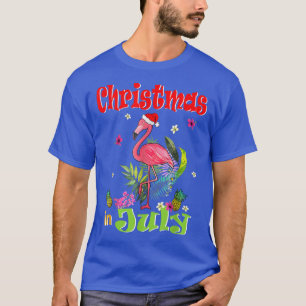 Camiseta Natal Em Julho Para Mulheres Flamingo Rosa