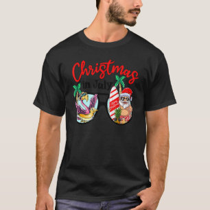 Camiseta Natal Em Julho Praia Viba Óculos De Sol Flamingo