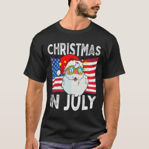 Camiseta Natal Em Julho Retro Hipster Engraçado Santa Homen