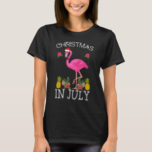 Camiseta Natal Em Julho S Para Mulheres Flamingo Rosa