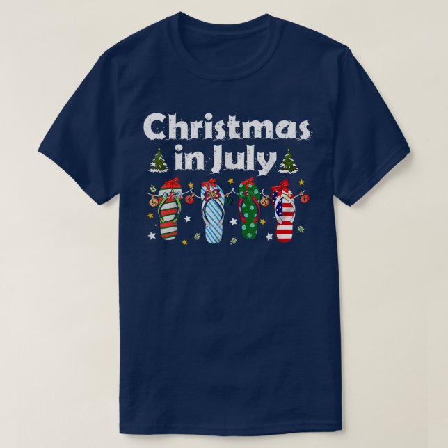 Camiseta Natal em julho Sacudir Flot Summer Beach (Frente do Design)