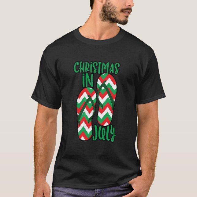 Camiseta Natal Em Julho Sandals Xmas Surf De Praia (Frente)