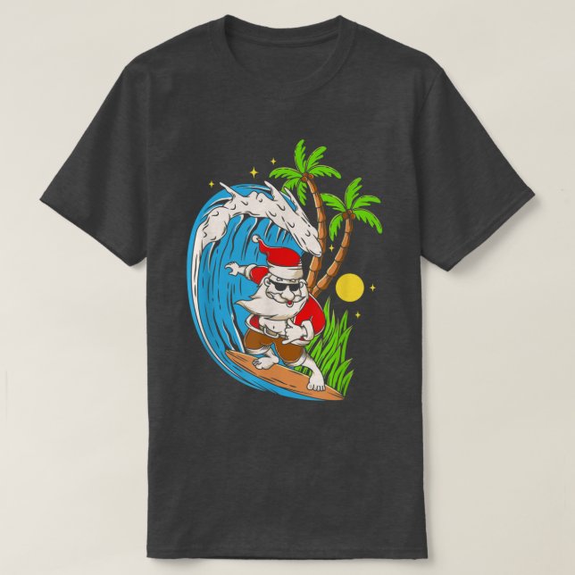 Camiseta Natal em julho Santa Claus Beach Hawaii S (Frente do Design)