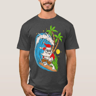 Camiseta Natal em julho Santa Claus Beach Hawaii S