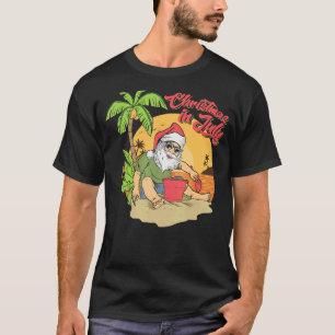 Camiseta Natal Em Julho Santa Claus Beach Summer Soltic