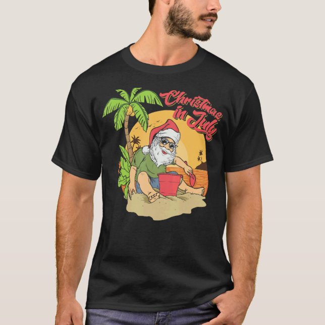 Camiseta Natal Em Julho Santa Claus Beach Summer Soltic (Frente)