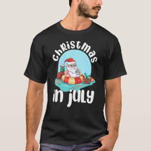 Camiseta Natal Em Julho Santa Claus Summer Uncorn Float