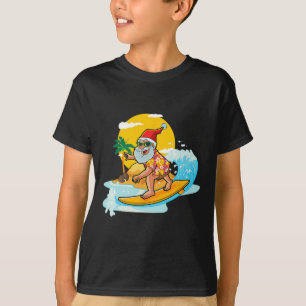 Camiseta Natal Em Julho Santa Engraçado Surfando Verão Aloh