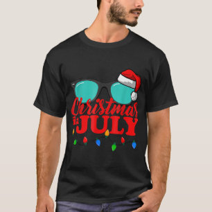 Camiseta Natal Em Julho Santa Hábitos Óculos De Verão