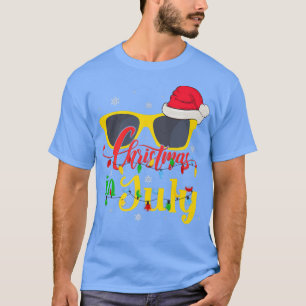 Camiseta Natal Em Julho Santa Hábitos Óculos De Verão