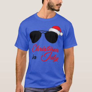 Camiseta Natal Em Julho Santa Hábitos Óculos De Verão