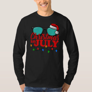 Camiseta Natal Em Julho Santa Hábitos Óculos De Verão