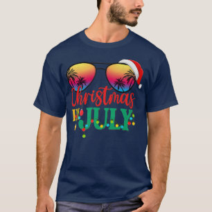 Camiseta Natal Em Julho Santa Hábitos Óculos De Verão