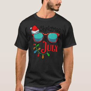Camiseta Natal Em Julho Santa Hábitos Óculos De Verão